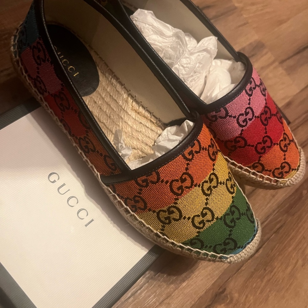 Gucci Rainbow Espadrille Flats